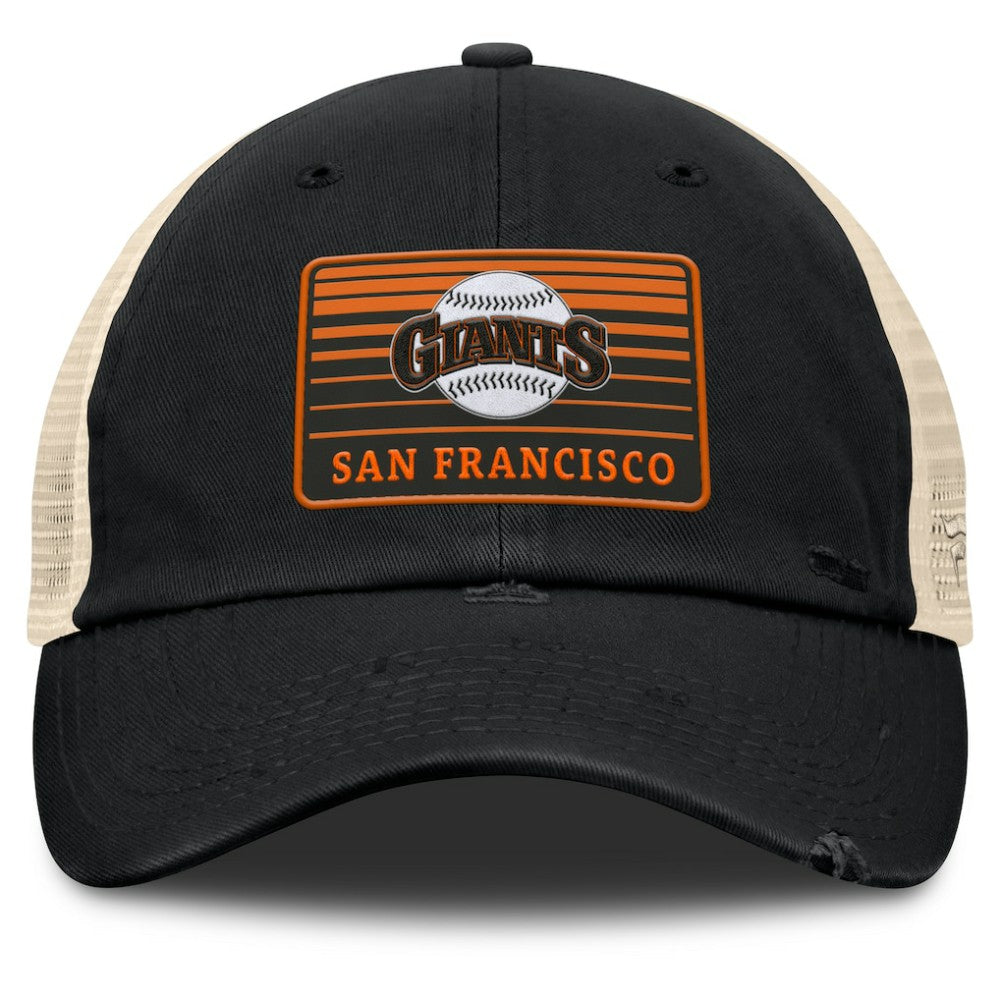 San Francisco Giants Fanatics Cooperstown Collection Eastbound Mesh Adjustable Hat - Black/Natural Hats
