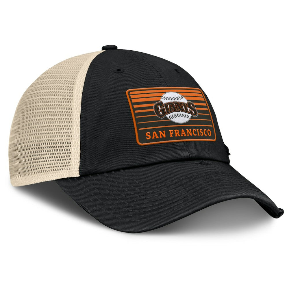 San Francisco Giants Fanatics Cooperstown Collection Eastbound Mesh Adjustable Hat - Black/Natural Hats