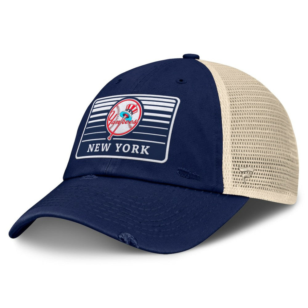 New York Yankees Fanatics Cooperstown Collection Eastbound Mesh Adjustable Hat - Navy/Natural Hats
