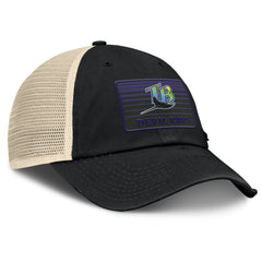 Tampa Bay Rays Fanatics Cooperstown Collection Eastbound Mesh Adjustable Hat - Black/Natural Hats