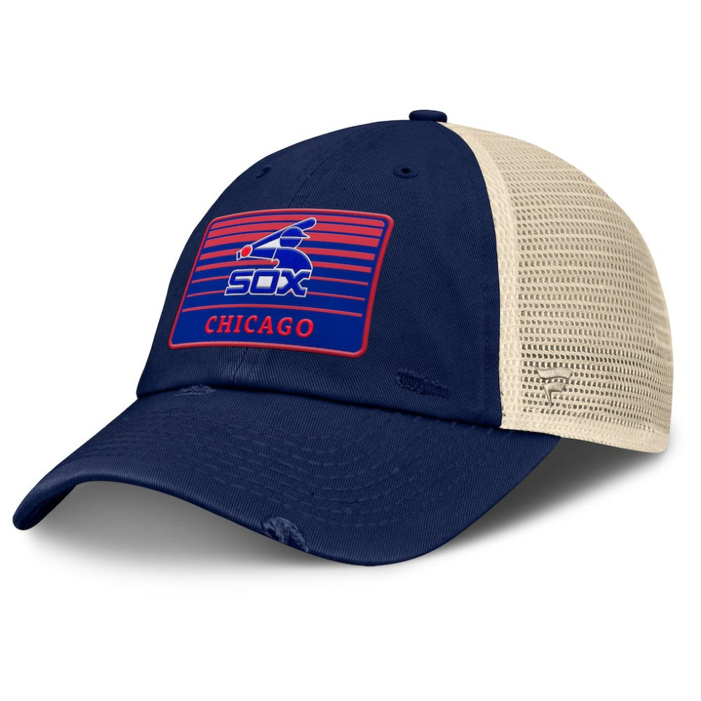 Chicago White Sox Fanatics Cooperstown Collection Eastbound Mesh Adjustable Hat - Navy/Natural Hats