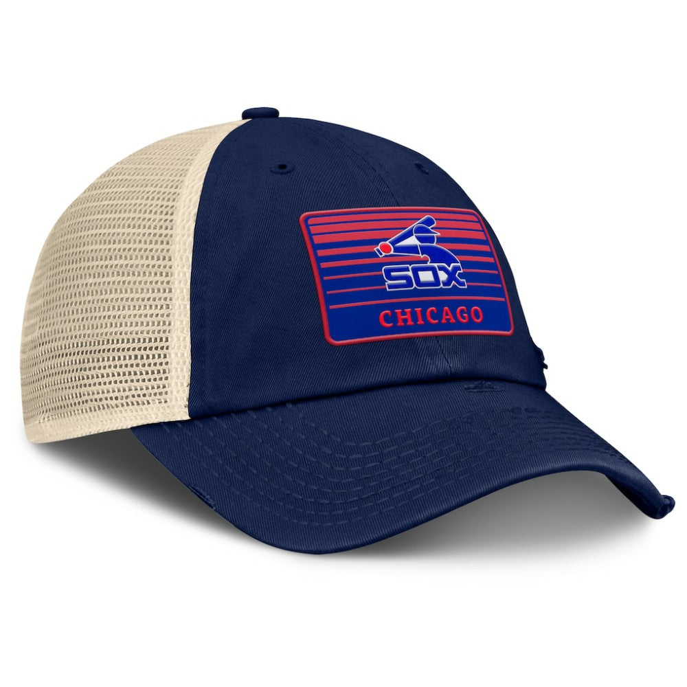 Chicago White Sox Fanatics Cooperstown Collection Eastbound Mesh Adjustable Hat - Navy/Natural Hats