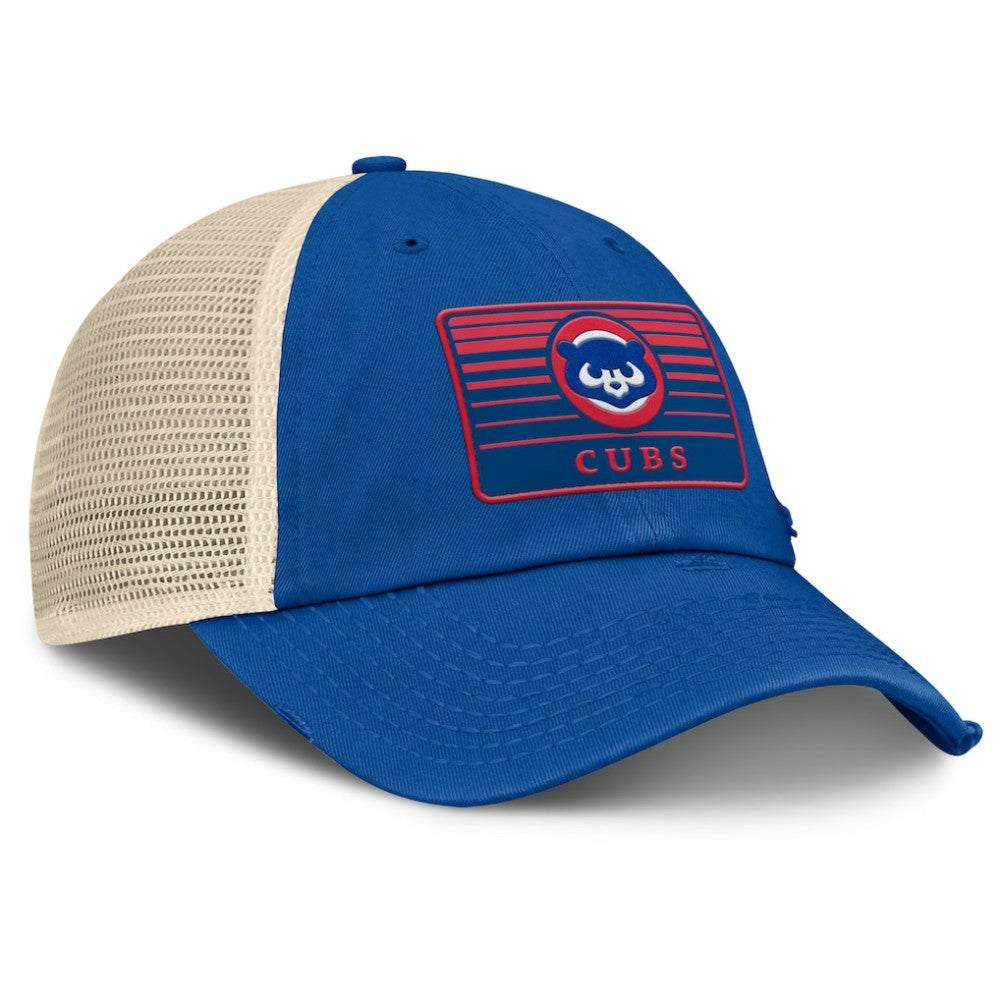 Chicago Cubs Fanatics Cooperstown Collection Eastbound Mesh Adjustable Hat - Royal/Natural Hats