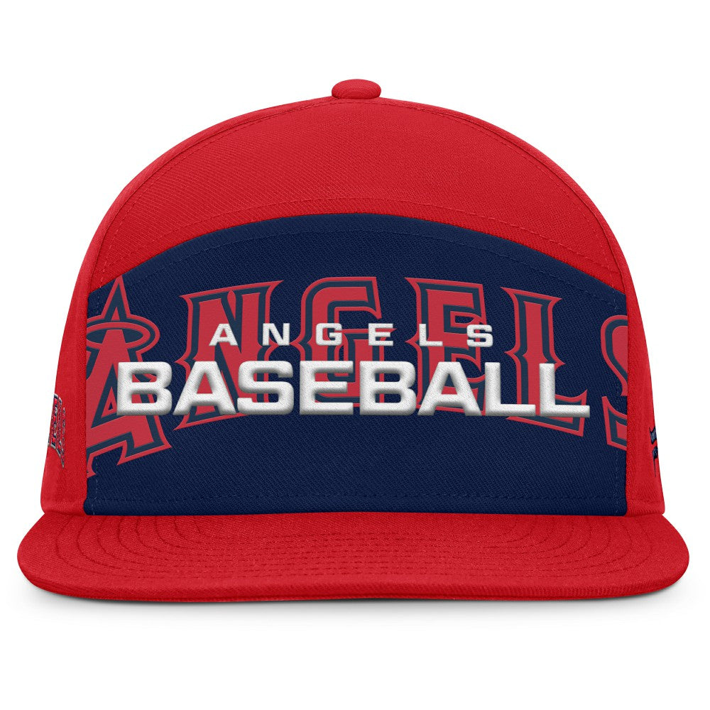 Los Angeles Angels Fanatics Clubhouse Splitter Snapback Hat - Red/Navy Hats