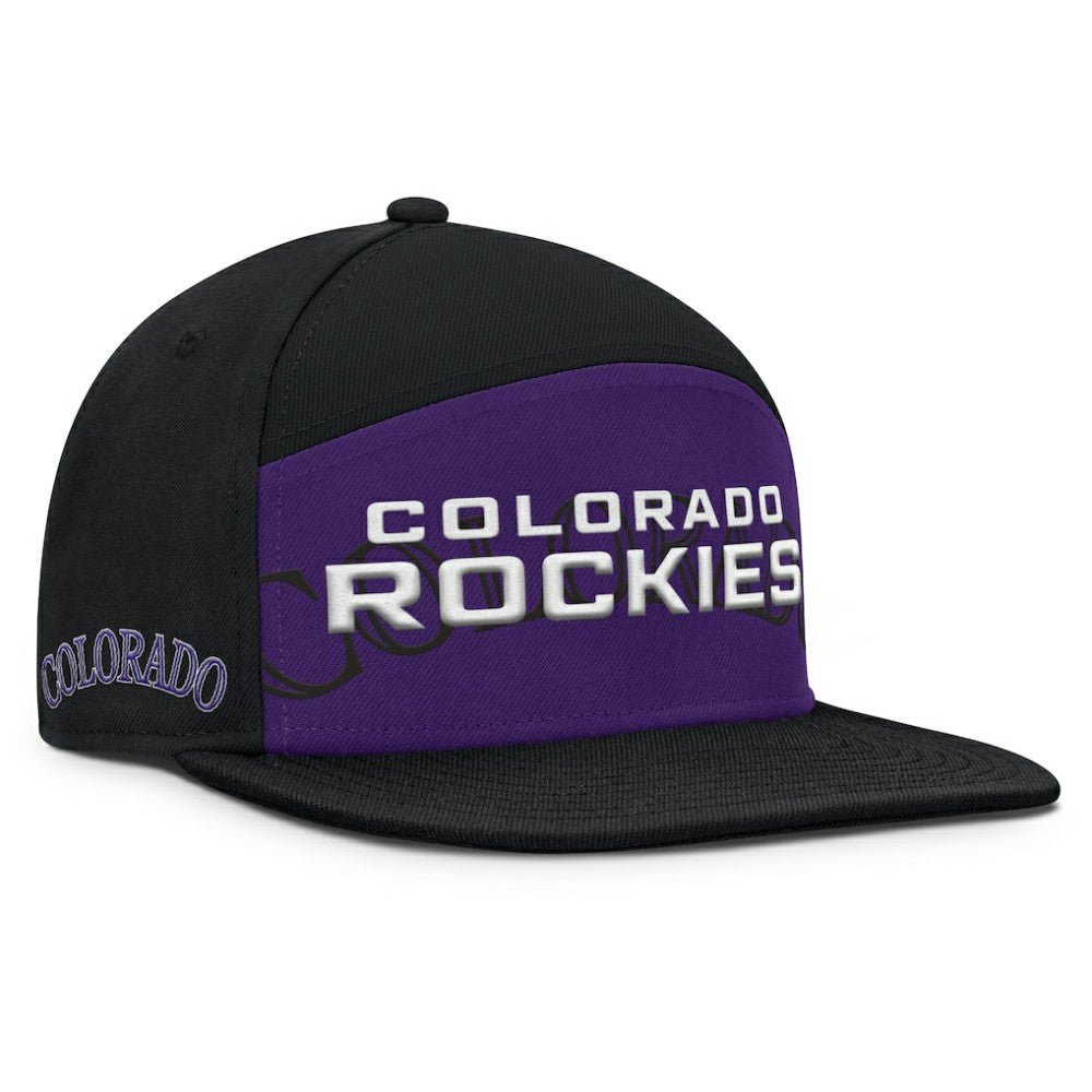 Colorado Rockies Fanatics Clubhouse Splitter Snapback Hat - Black/Purple Hats