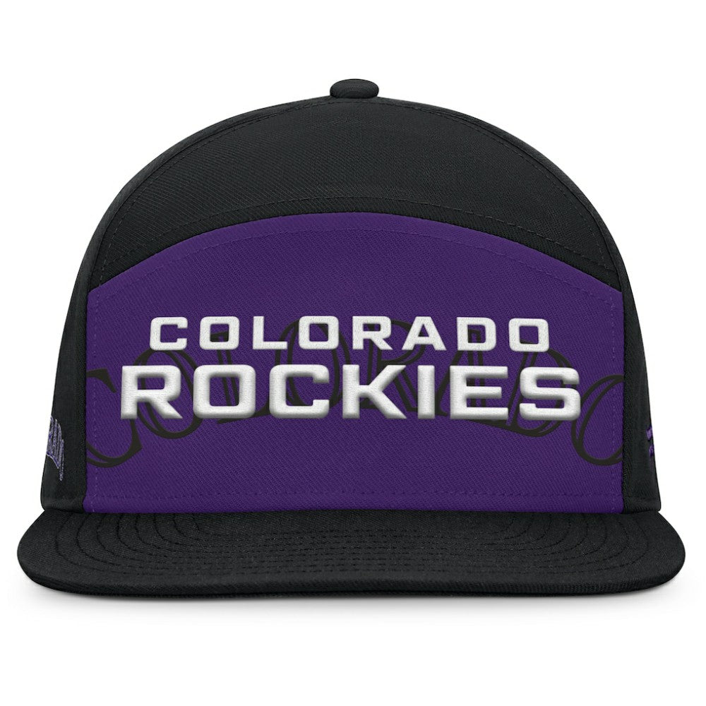 Colorado Rockies Fanatics Clubhouse Splitter Snapback Hat - Black/Purple Hats