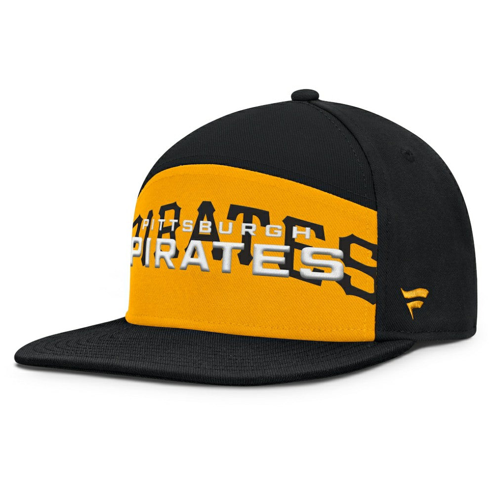 Pittsburgh Pirates Fanatics Clubhouse Splitter Snapback Hat - Black/Gold Hats