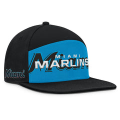 Miami Marlins Fanatics Clubhouse Splitter Snapback Hat - Black/Blue Hats