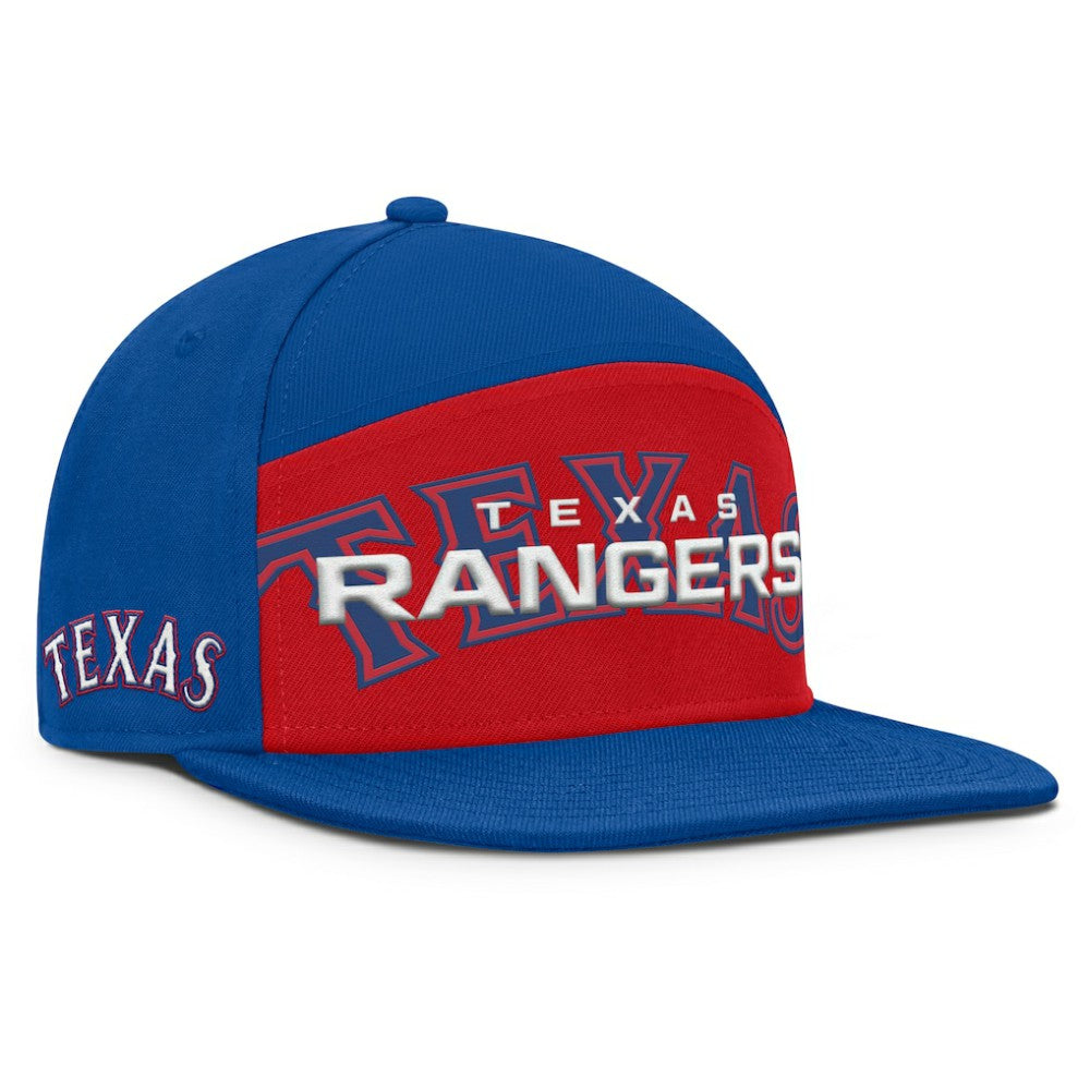 Texas Rangers Fanatics Clubhouse Splitter Snapback Hat - Royal/Red Hats