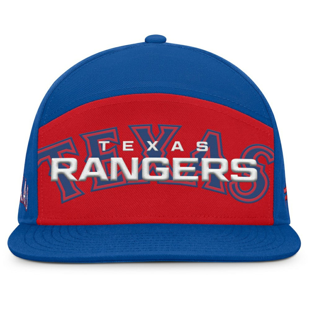 Texas Rangers Fanatics Clubhouse Splitter Snapback Hat - Royal/Red Hats