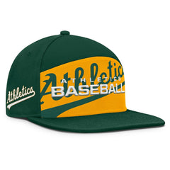 Athletics Fanatics Clubhouse Splitter Snapback Hat - Green/Gold Hats
