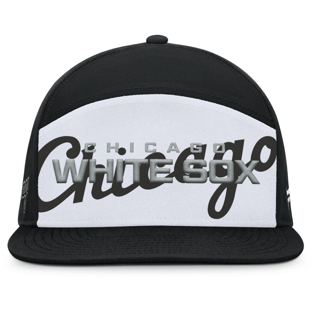 Chicago White Sox Fanatics Clubhouse Splitter Snapback Hat - Black/White Hats