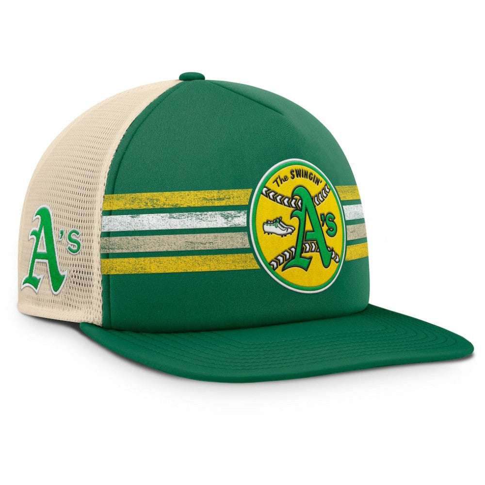 Athletics Fanatics Cooperstown Collection Powers Snapback Hat - Green/Natural Hats