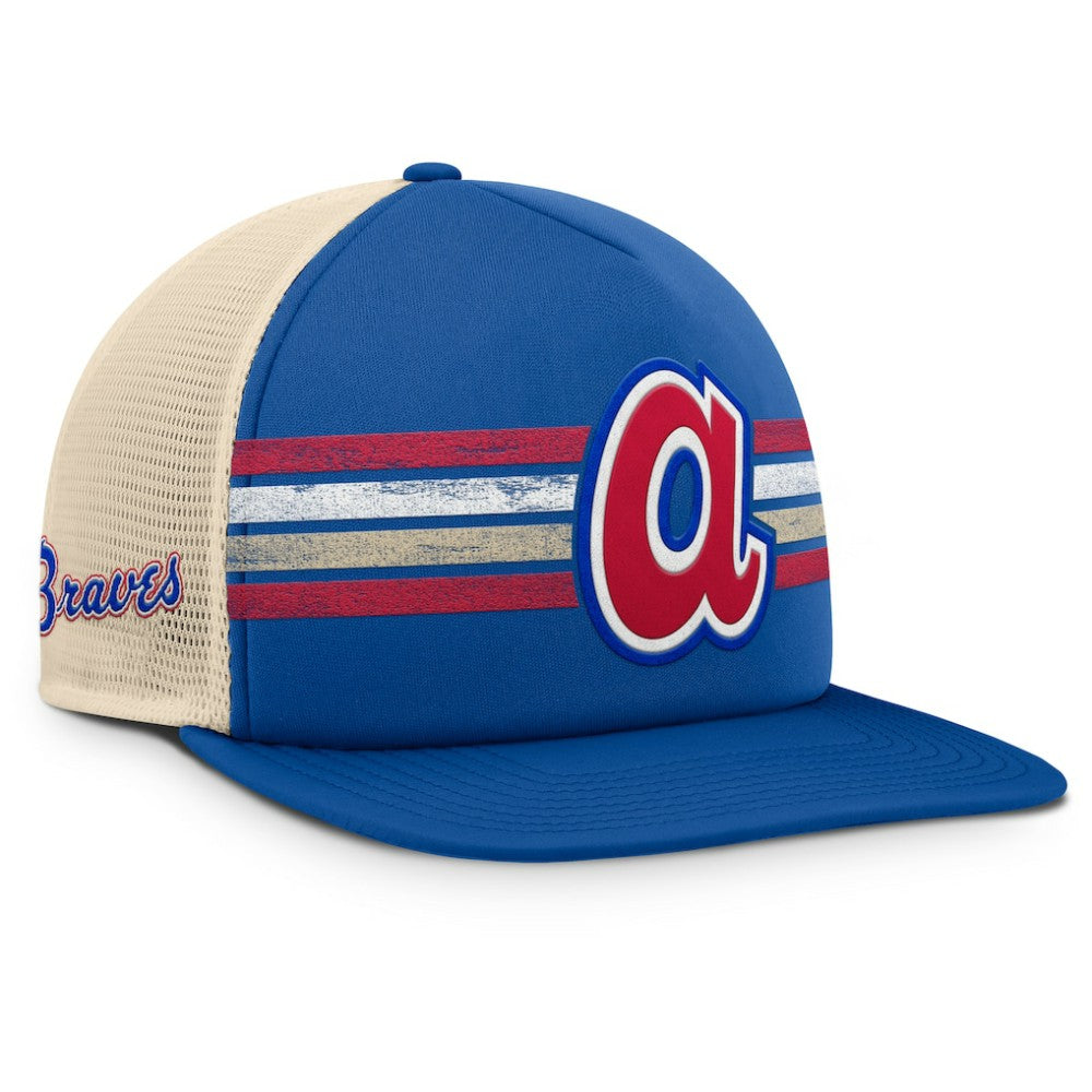Atlanta Braves Fanatics Cooperstown Collection Powers Snapback Hat - Royal/Natural Hats