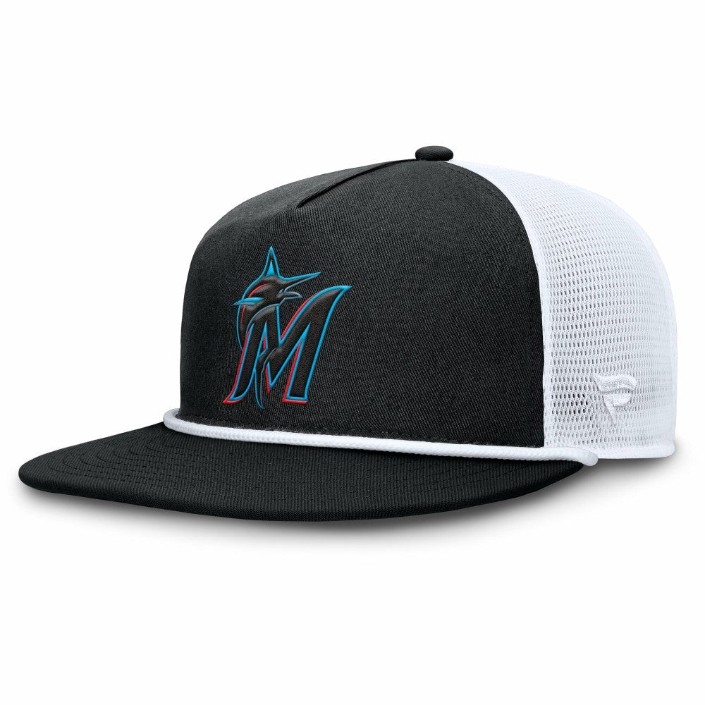 Miami Marlins Fanatics Clubhouse Change Up Snapback Hat - Black/White Hats