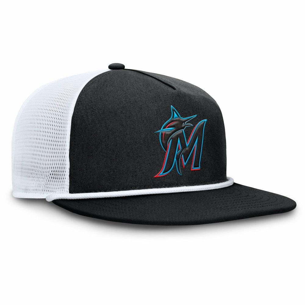 Miami Marlins Fanatics Clubhouse Change Up Snapback Hat - Black/White Hats