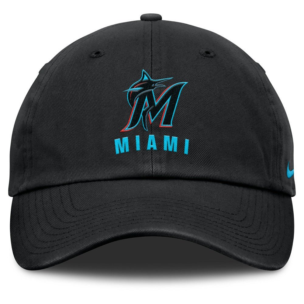 Miami Marlins Nike Club Adjustable Hat - Black Hats