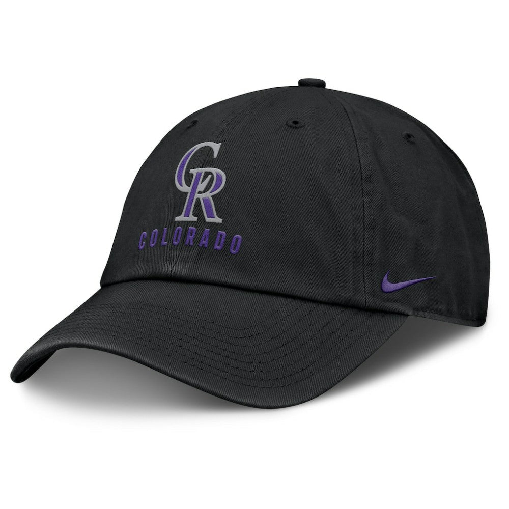 Colorado Rockies Nike Club Adjustable Hat - Black Hats