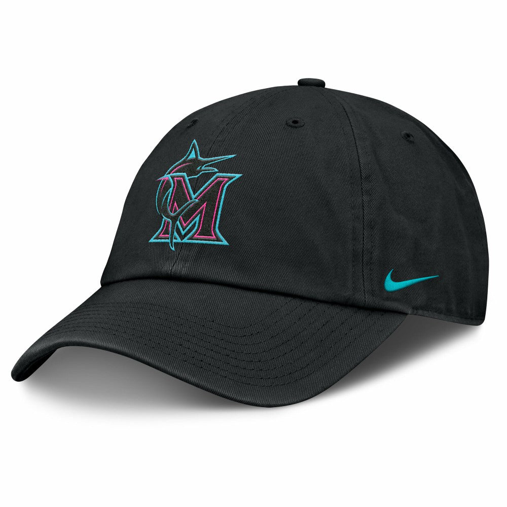 Miami Marlins Nike Unisex 2025 City Connect Club Adjustable Hat - Black Hats