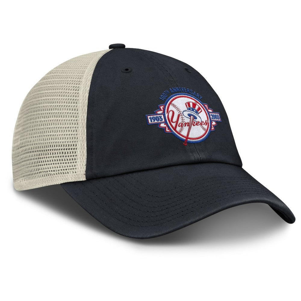 New York Yankees Nike Cooperstown Collection Club Trucker Adjustable Hat - Navy/Natural Hats