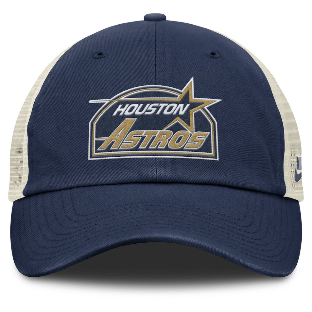 Houston Astros Nike Cooperstown Collection Club Trucker Adjustable Hat - Navy/Natural Hats