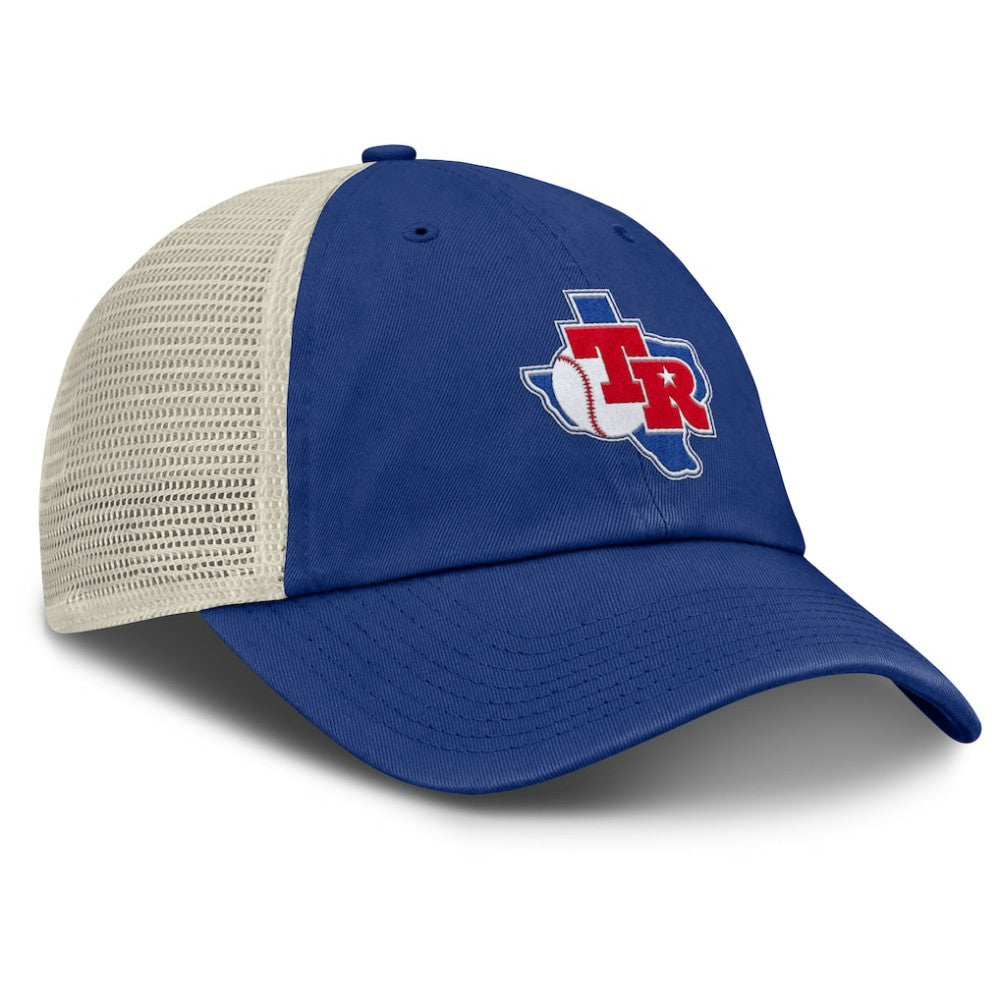 Texas Rangers Nike Cooperstown Collection Club Trucker Adjustable Hat - Royal/Natural Hats