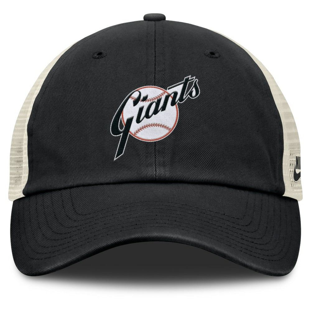 San Francisco Giants Nike Cooperstown Collection Club Trucker Adjustable Hat - Black/Natural Hats