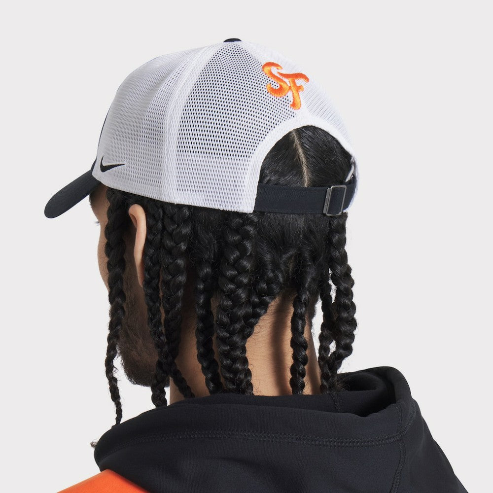 San Francisco Giants Nike Unisex 2025 City Connect Club Adjustable Trucker Hat -  Black/White Hats