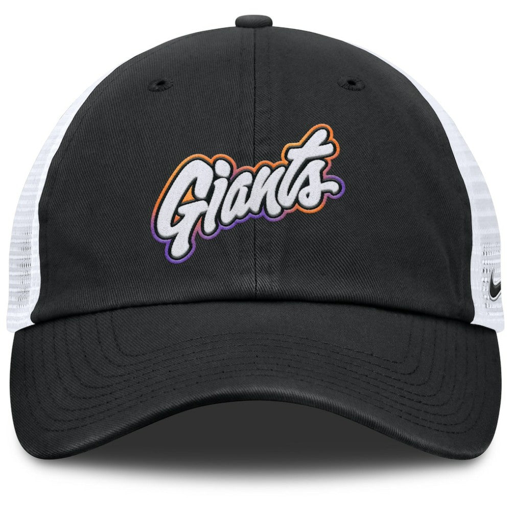 San Francisco Giants Nike Unisex 2025 City Connect Club Adjustable Trucker Hat -  Black/White Hats