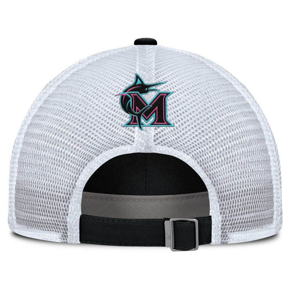 Miami Marlins Nike Unisex 2025 City Connect Trucker Adjustable Hat - Black/White Hats