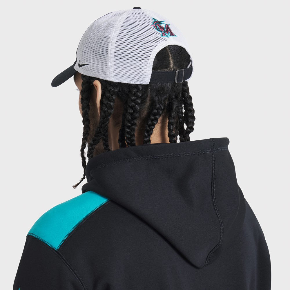 Miami Marlins Nike Unisex 2025 City Connect Trucker Adjustable Hat - Black/White Hats