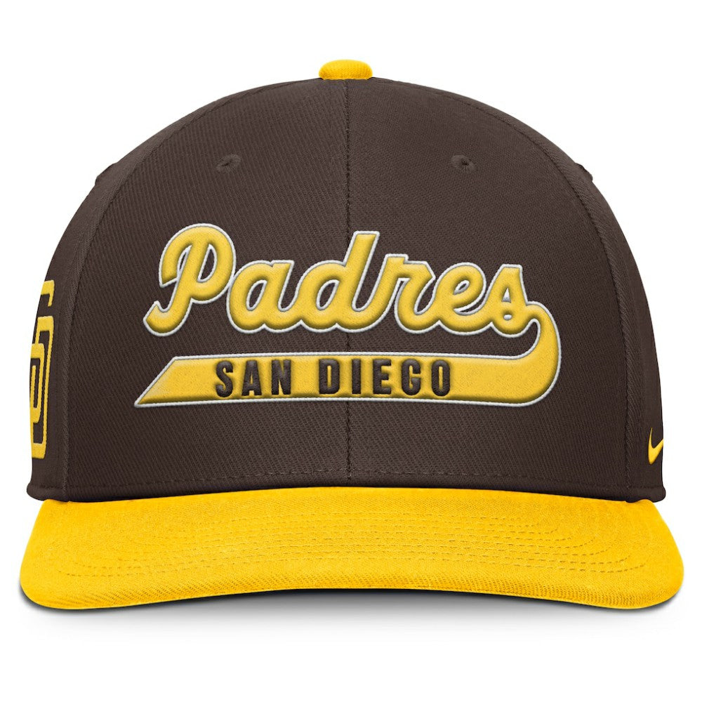 San Diego Padres Nike Pro Performance Snapback Hat - Brown/Gold Hats