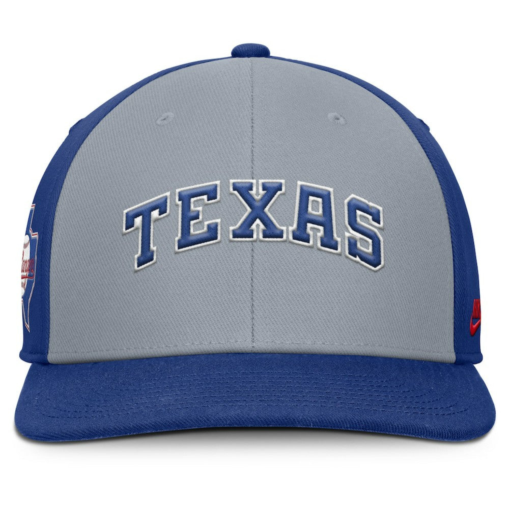 Texas Rangers Nike Pro Performance Snapback Hat - Gray/Royal Hats