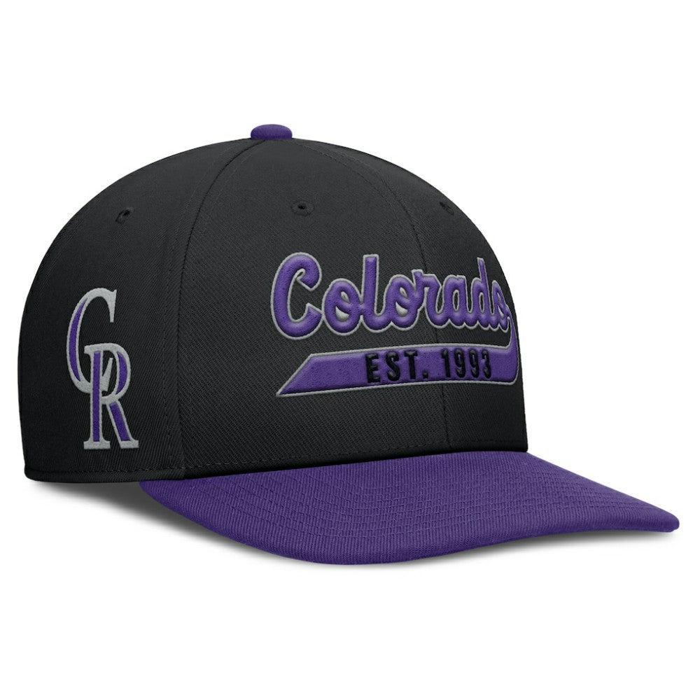 Colorado Rockies Nike Pro Performance Snapback Hat - Black/Purple Hats