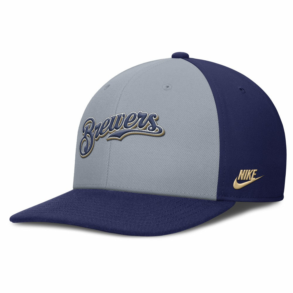Milwaukee Brewers Nike Pro Performance Snapback Hat - Gray/Navy Hats