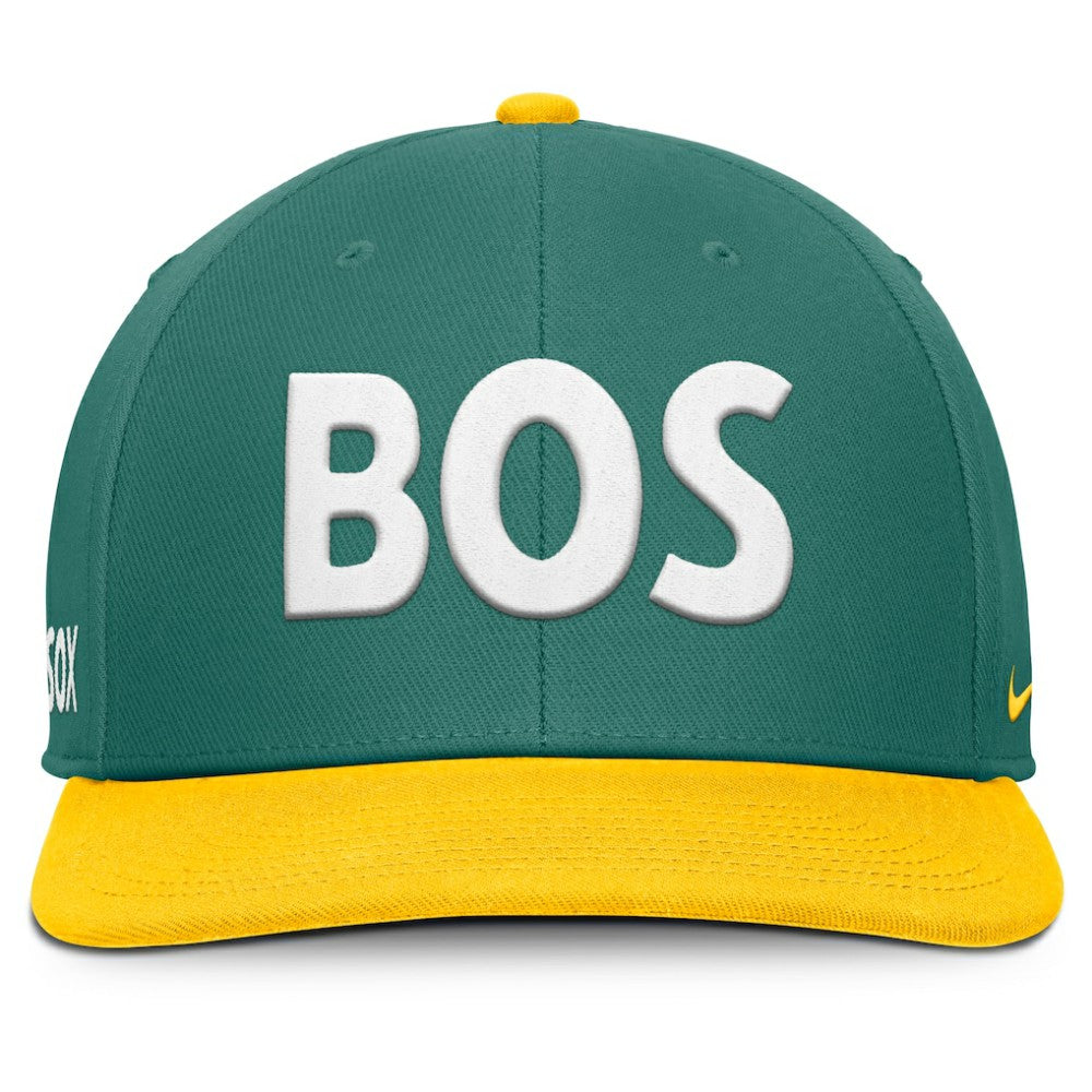 Boston Red Sox Nike 2025 City Connect Pro Performance Snapback Hat - Green/Yellow Hats