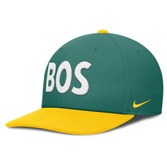 Boston Red Sox Nike 2025 City Connect Pro Performance Snapback Hat - Green/Yellow Hats