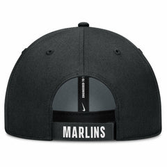 Miami Marlins Nike Club Performance Adjustable Hat - White/Black Hats