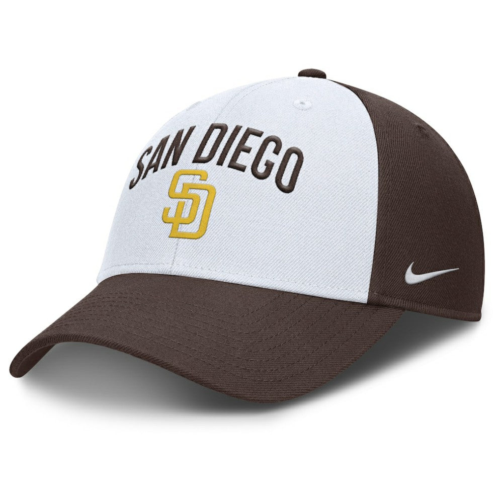 San Diego Padres Nike Club Performance Adjustable Hat - White/Brown Hats