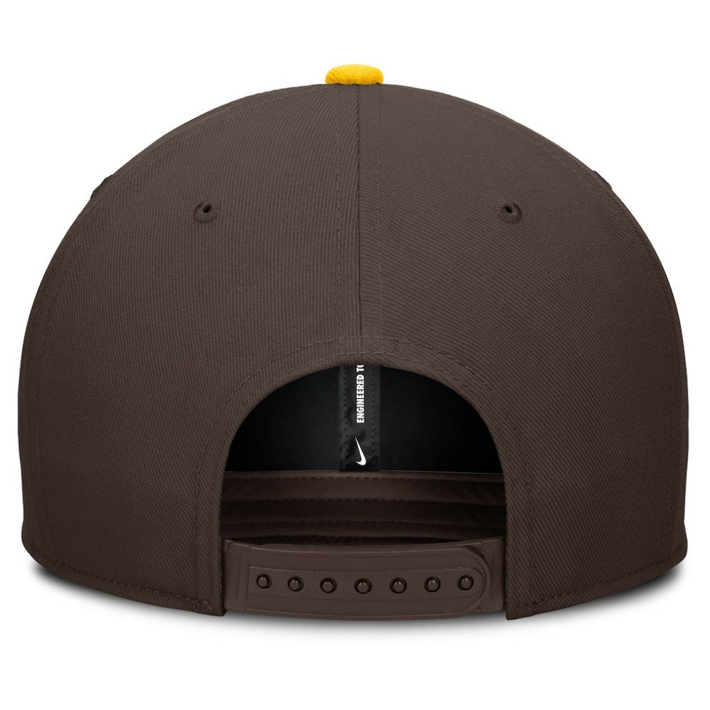 San Diego Padres Nike Pro Performance Snapback Hat - Brown/Gold Hats