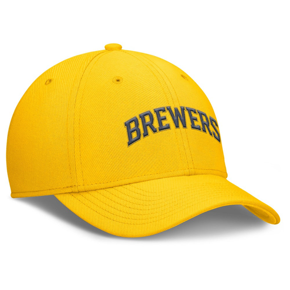 Milwaukee Brewers Nike Rise Performance Flex Hat - Gold Hats