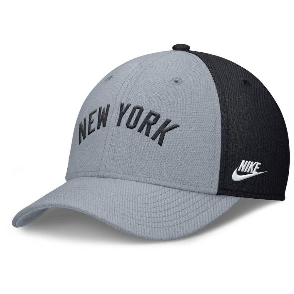 New York Yankees Nike Rise Swoosh Performance Flex Hat - Gray/Navy Hats