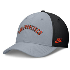 San Francisco Giants Nike Rise Swoosh Performance Flex Hat - Gray/Black Hats