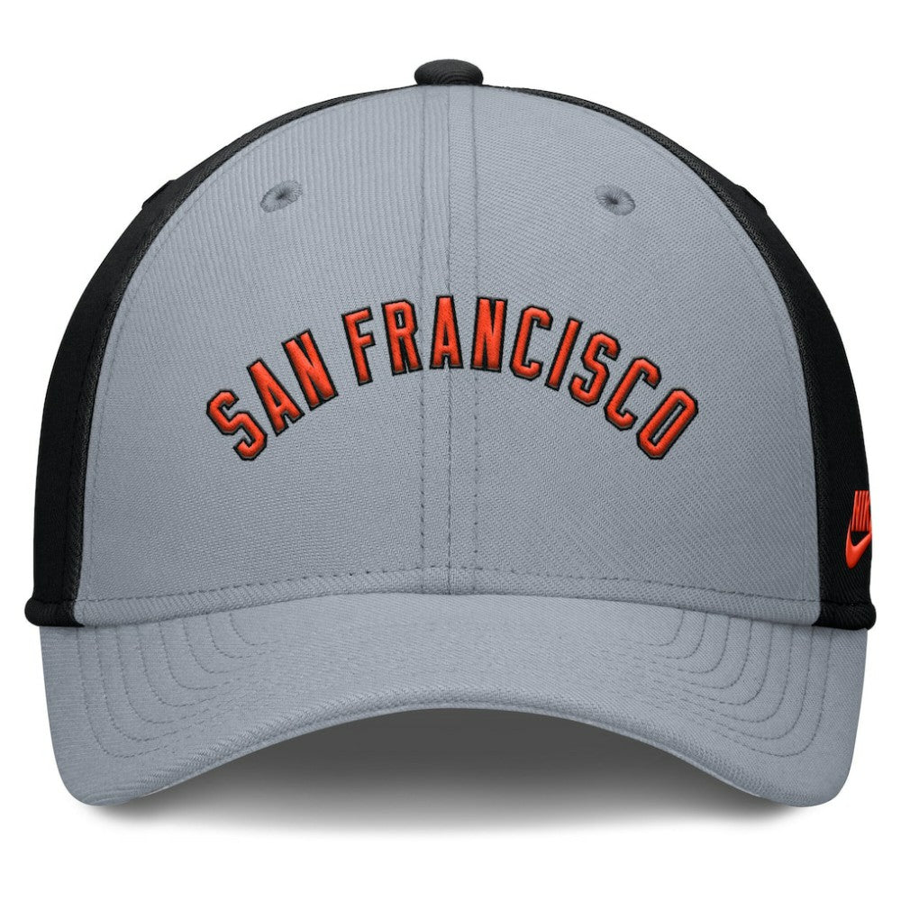 San Francisco Giants Nike Rise Swoosh Performance Flex Hat - Gray/Black Hats
