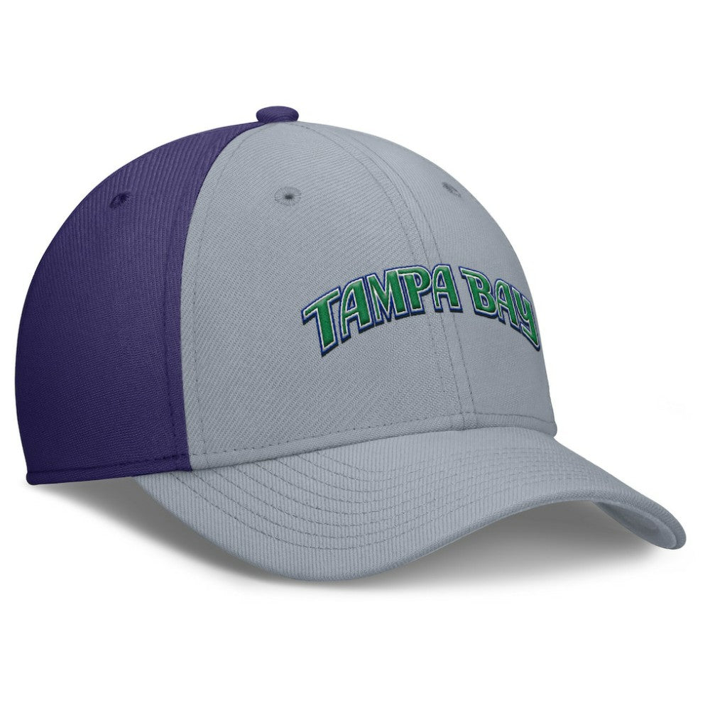Tampa Bay Rays Nike Rise Swoosh Performance Flex Hat - Gray/Purple Hats