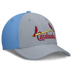 St. Louis Cardinals Nike Rise Swoosh Performance Flex Hat - Gray/Light Blue Hats