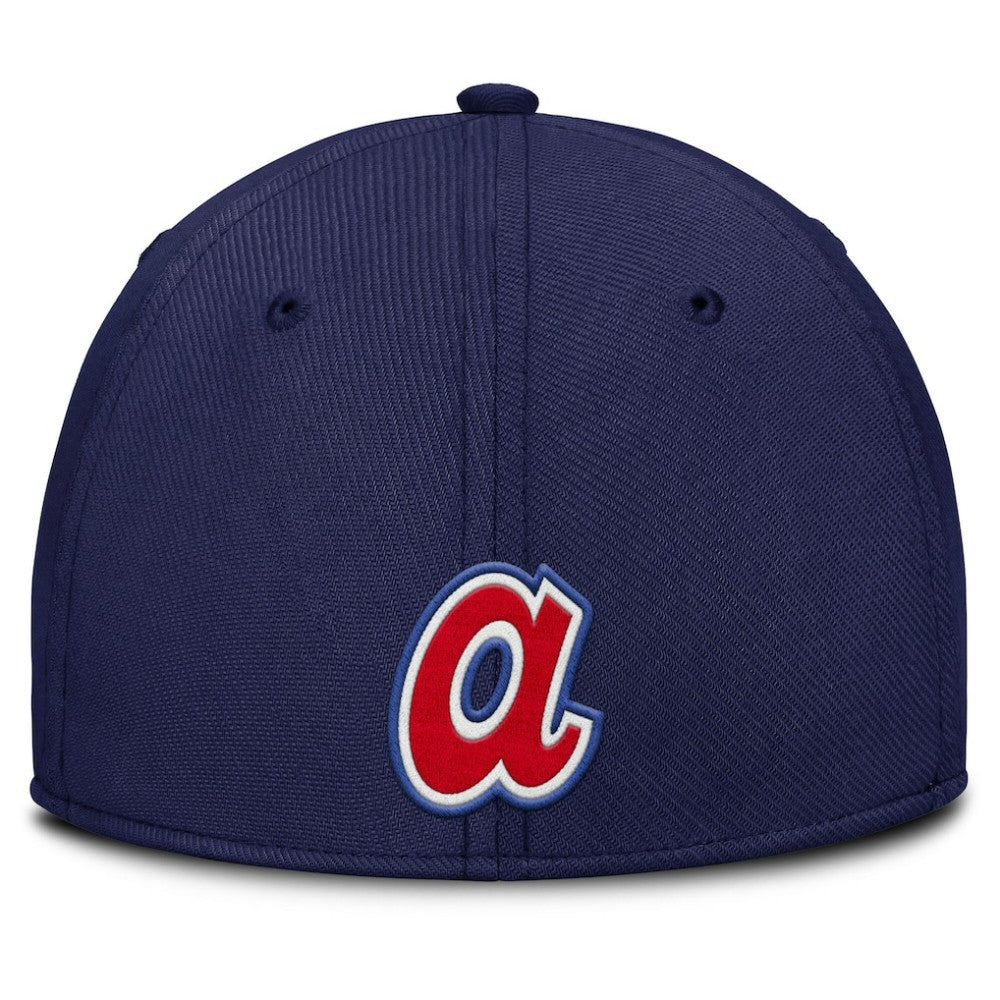 Atlanta Braves Nike Rise Swoosh Performance Flex Hat - Gray/Navy Hats
