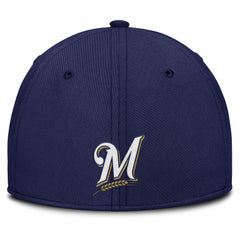 Milwaukee Brewers Nike Rise Swoosh Performance Flex Hat - Gray/Navy Hats
