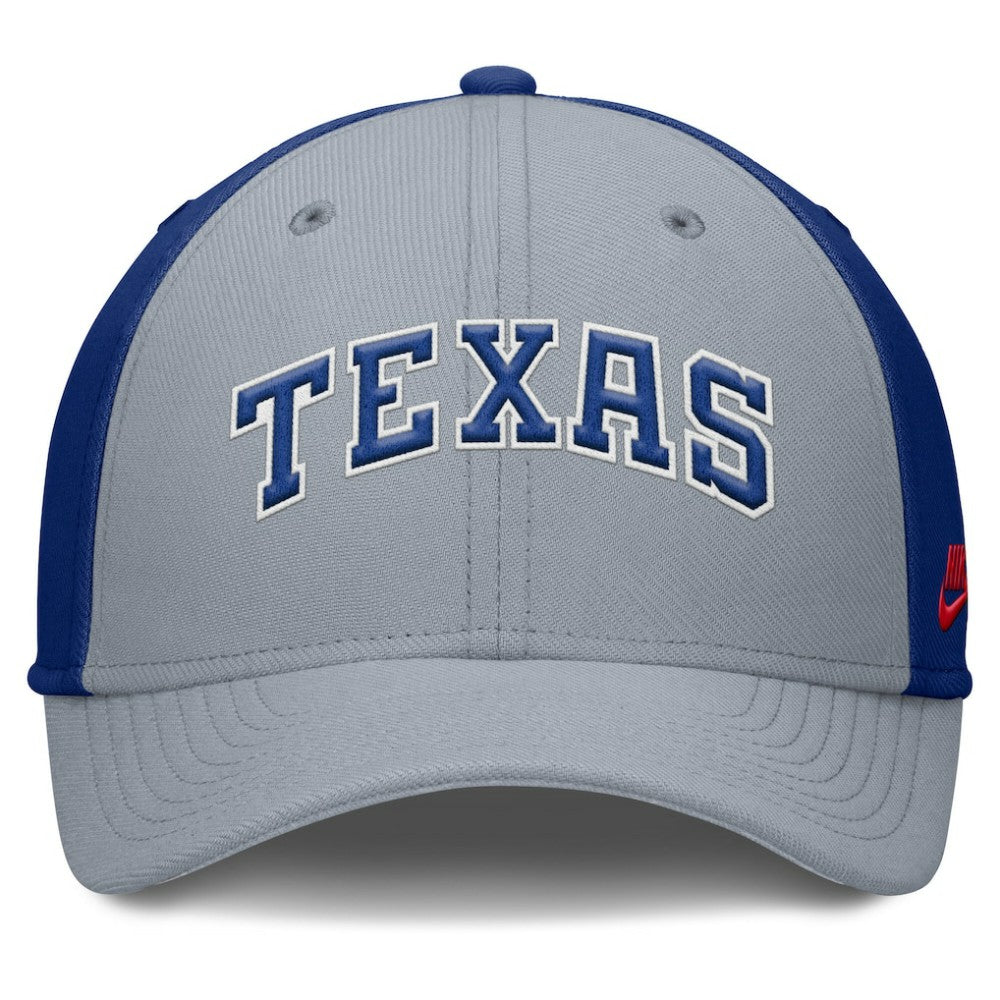 Texas Rangers Nike Rise Swoosh Performance Flex Hat - Gray/Royal Hats