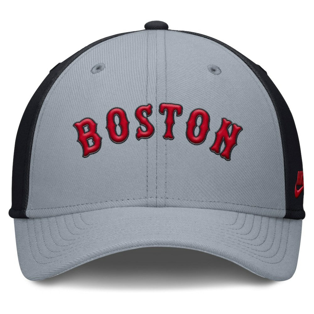Boston Red Sox Nike Rise Swoosh Performance Flex Hat - Gray/Navy Hats